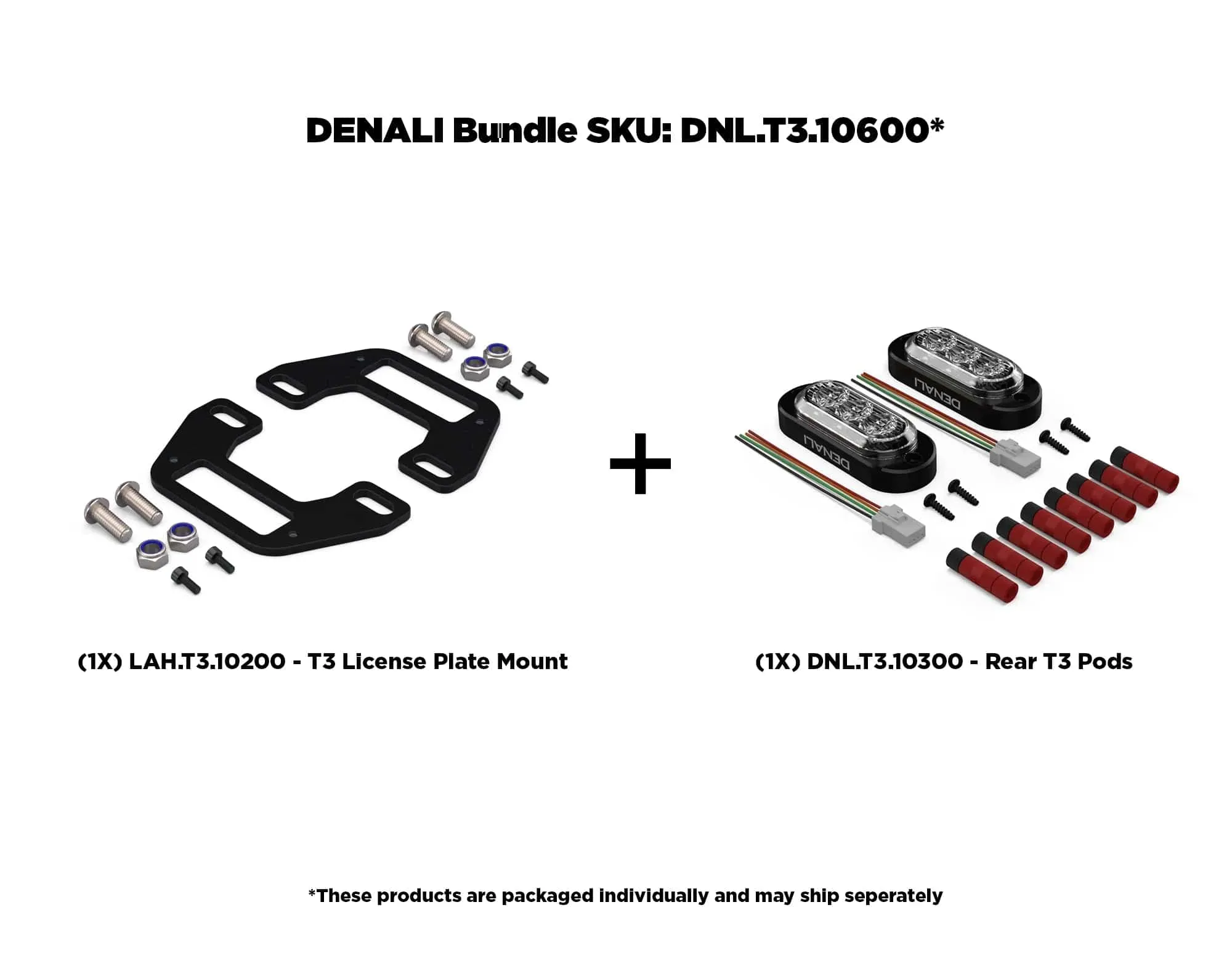 Denali T3 led Switchback kentekenplaat richtingaanwijzers en rood licht