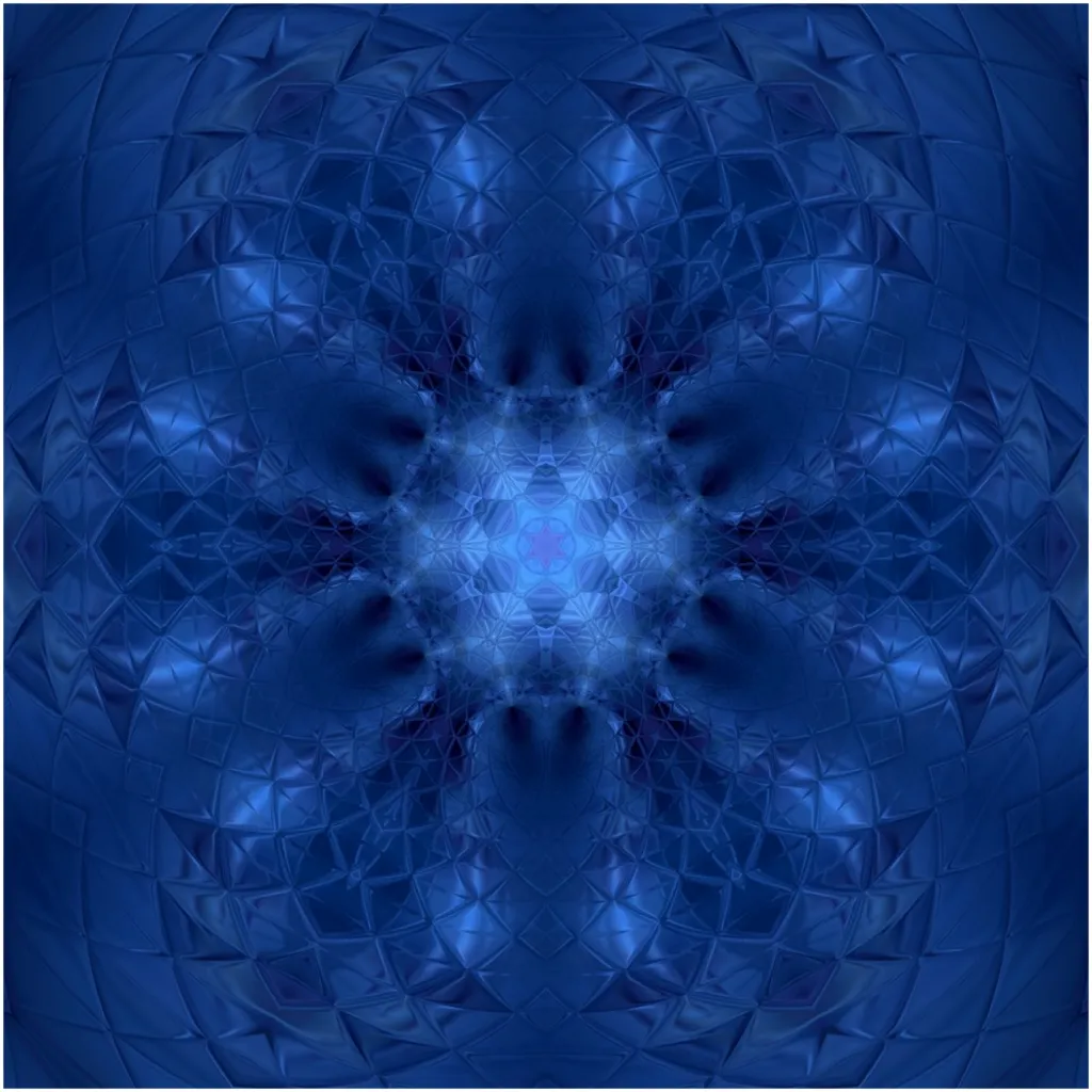 Diamond Blue Kaleidoscope Canvas Posters