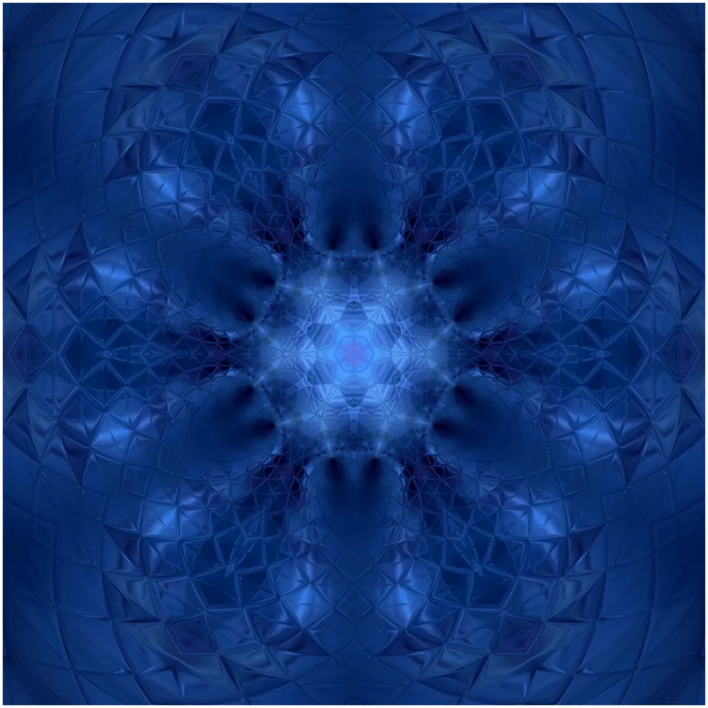 Diamond Blue Kaleidoscope Canvas Posters
