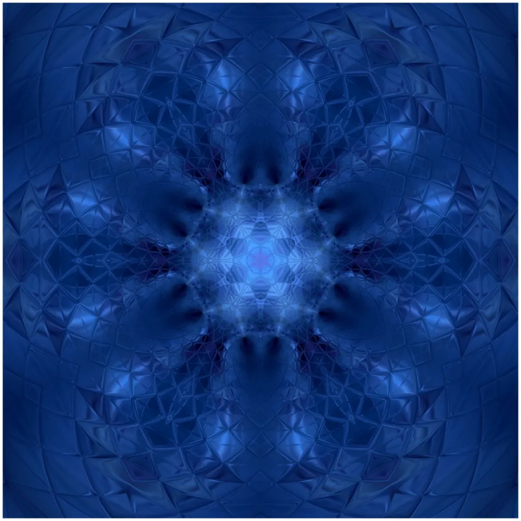 Diamond Blue Kaleidoscope Canvas Posters