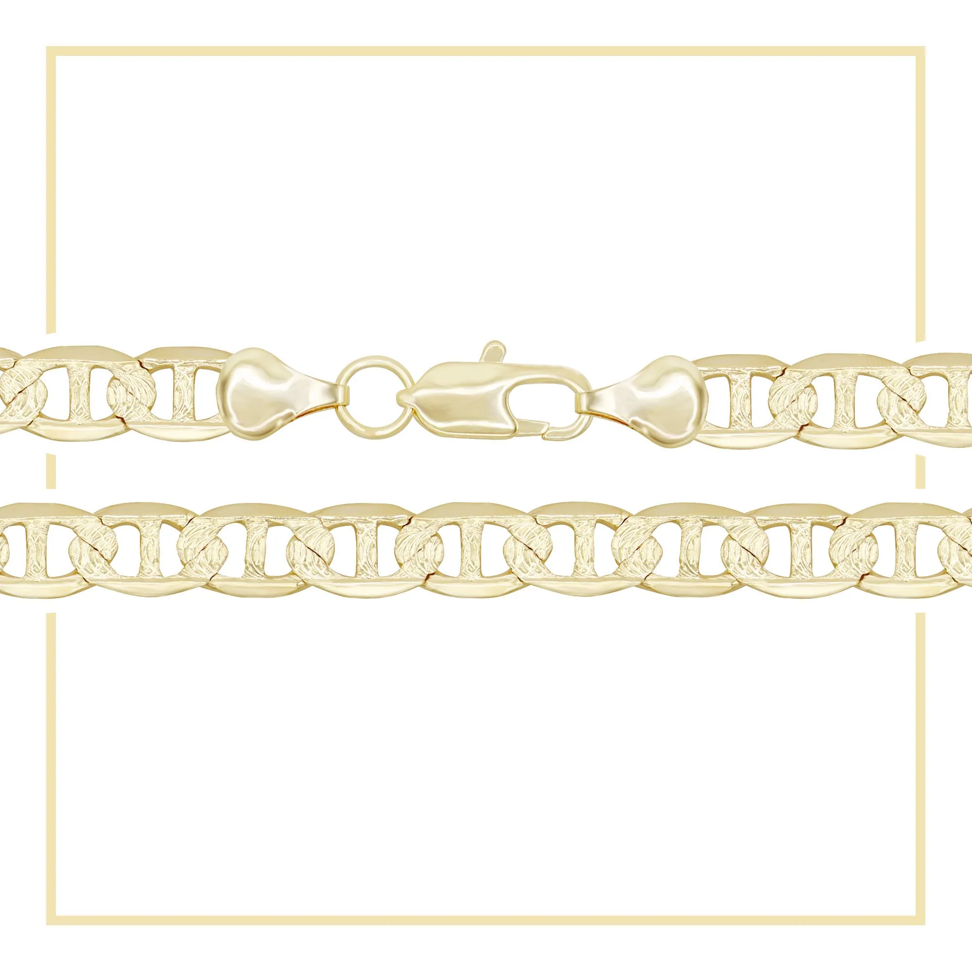 Diamond-Cut 14K Gold Filled Mariner Chain Necklace 24" 7 mm