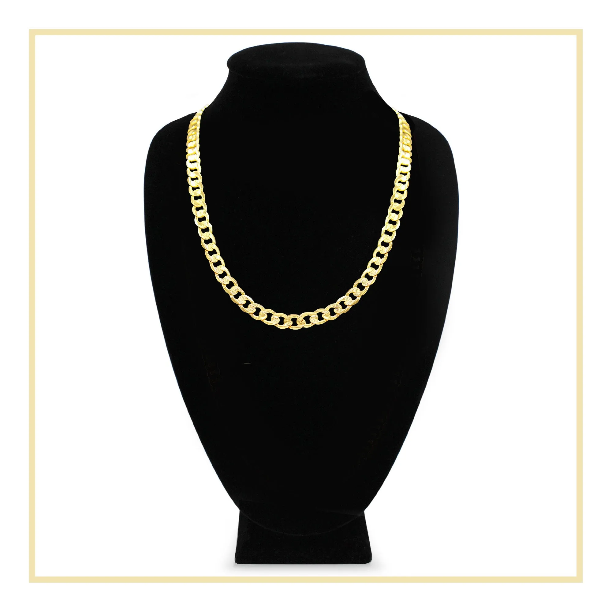 Diamond Cut Cuban Link 14K Gold Filled Necklace 24" 9 mm