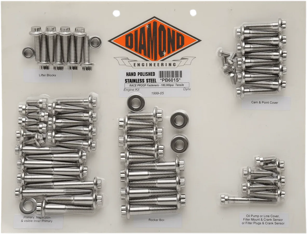 Diamond Engineering PB601S 12-Point Polished Stainless Engine Kit