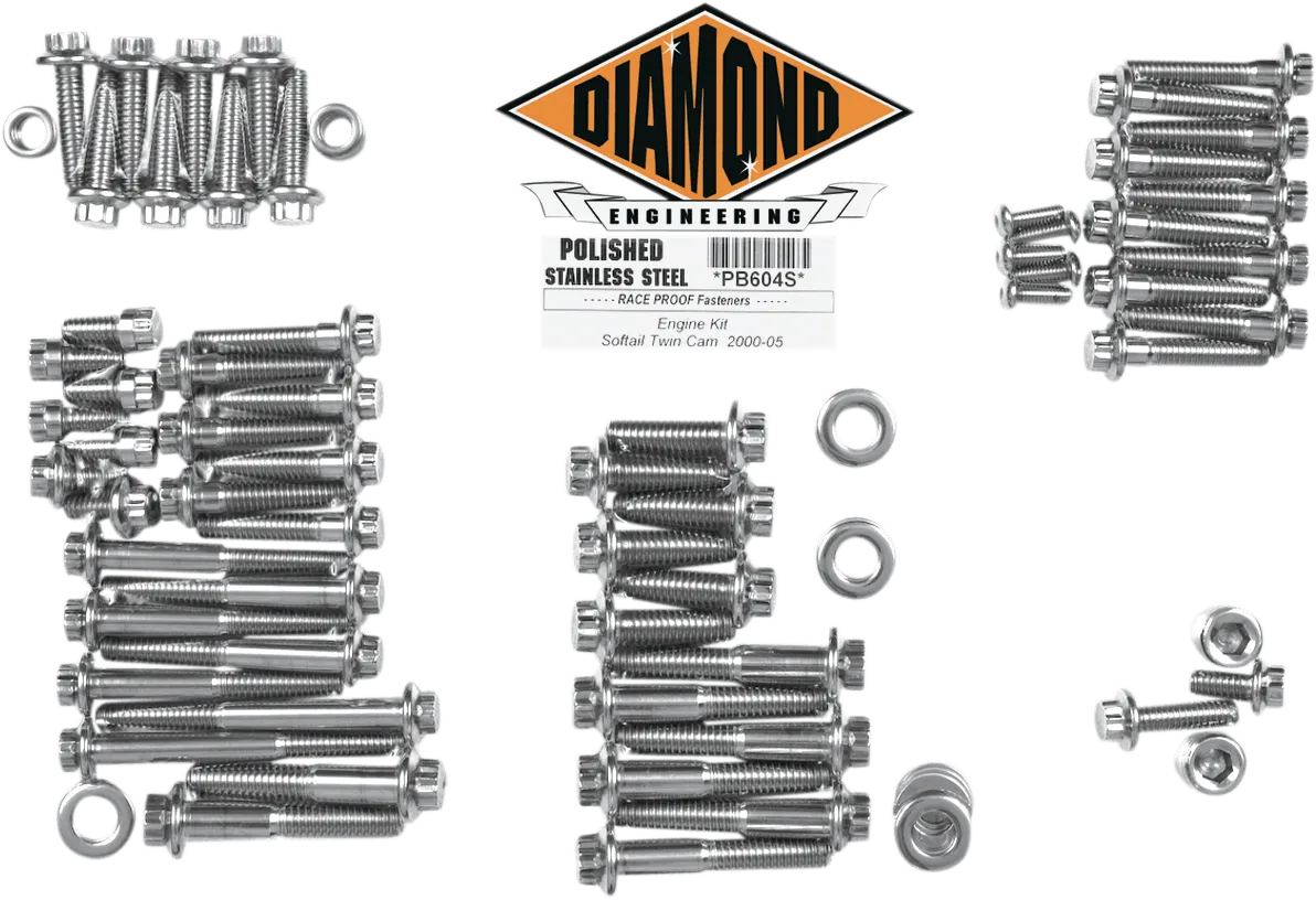 Diamond Engineering PB601S 12-Point Polished Stainless Engine Kit