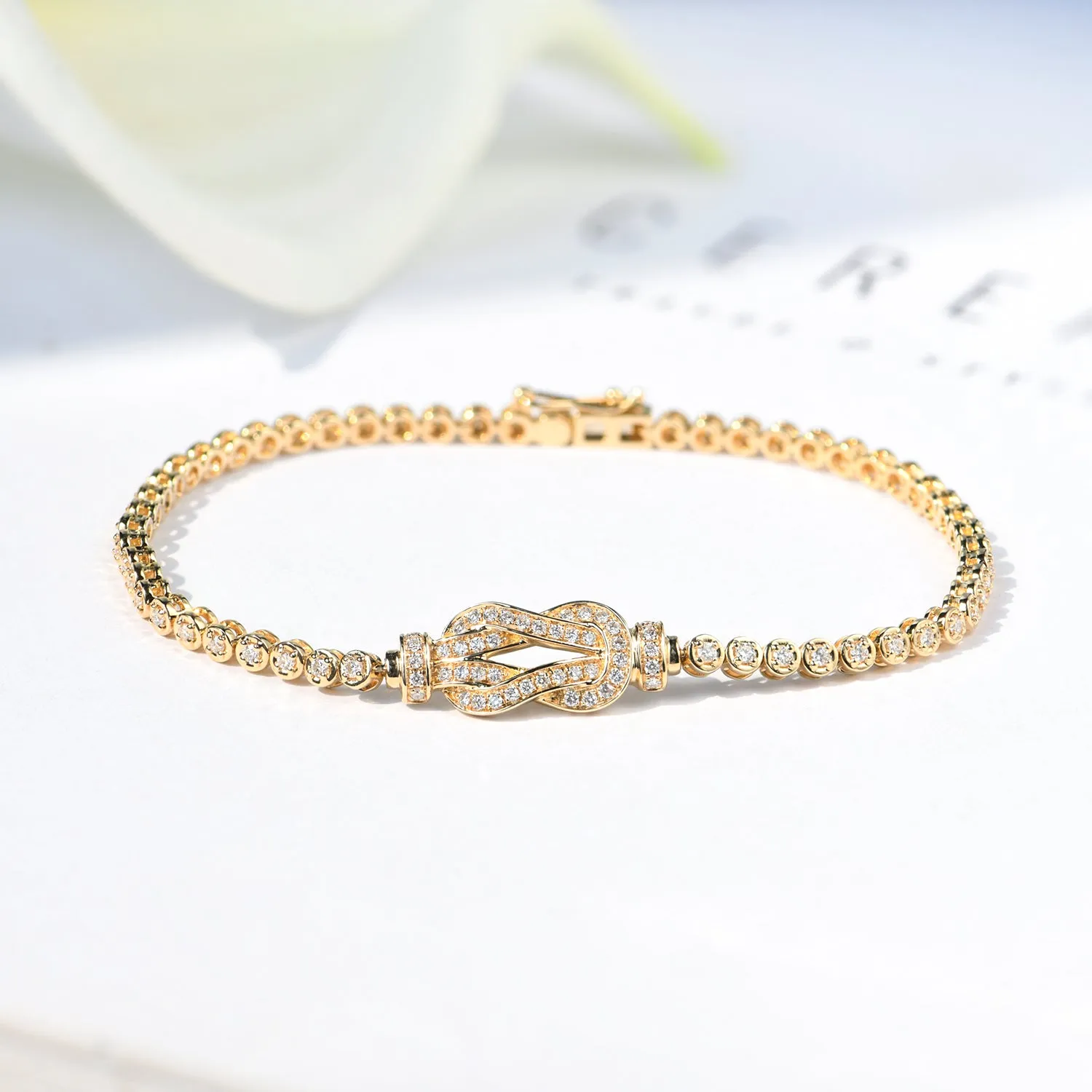Diamond Love Knot Tennis Bracelet