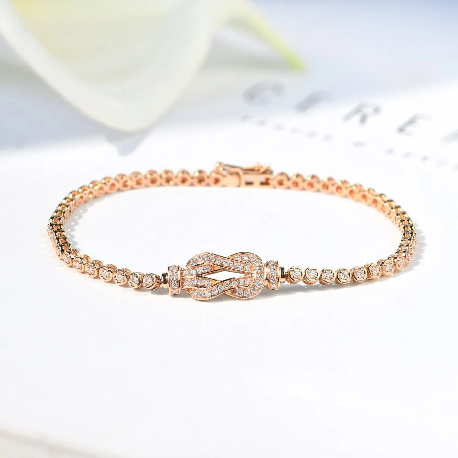 Diamond Love Knot Tennis Bracelet