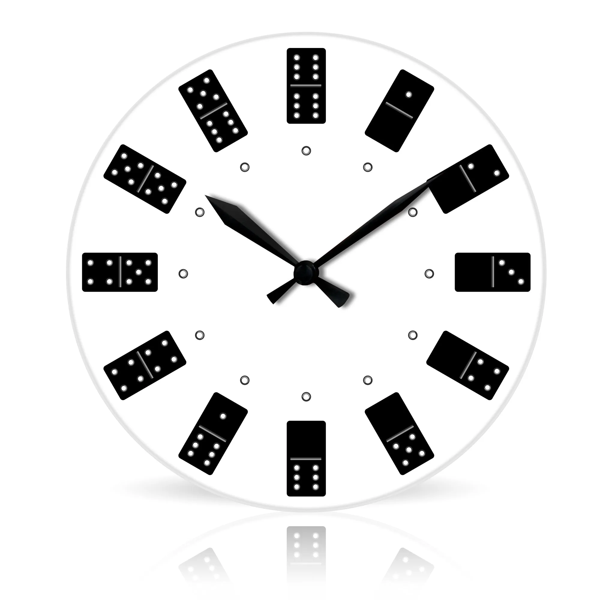 Dice 'n Dominoes <br>Round Acrylic Wall Clock 10.75"