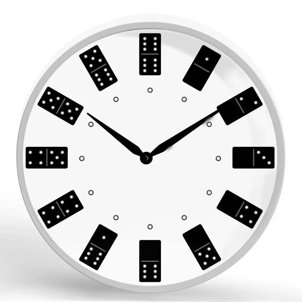 Dice 'n Dominoes <br>Round Framed Wall Clock 11.75"