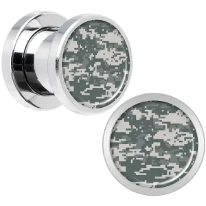 Digital Camo Print Steel Screw Fit Plug Set 0 Gauge