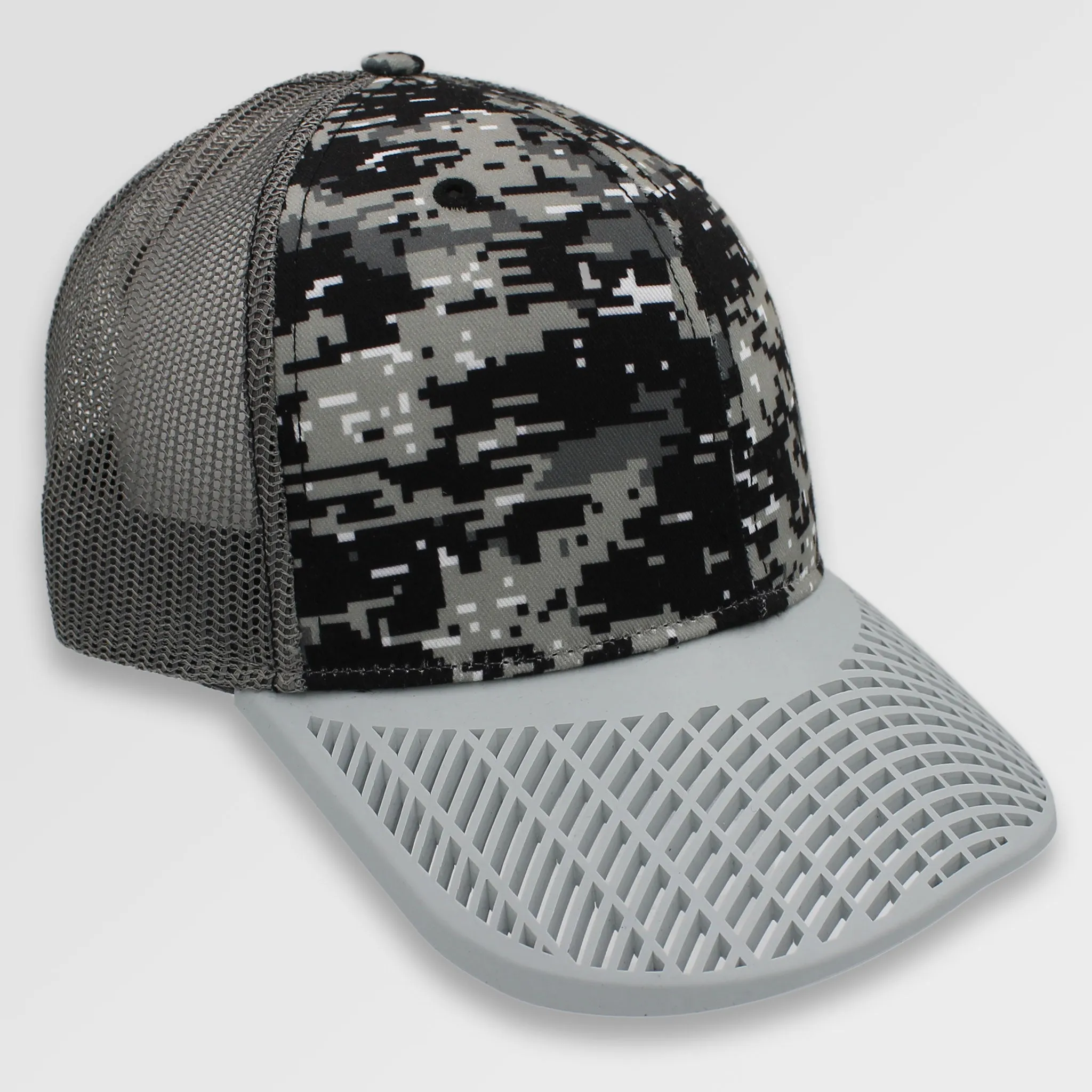 Digital Camo Trucker Hat - Dove Grey Brim