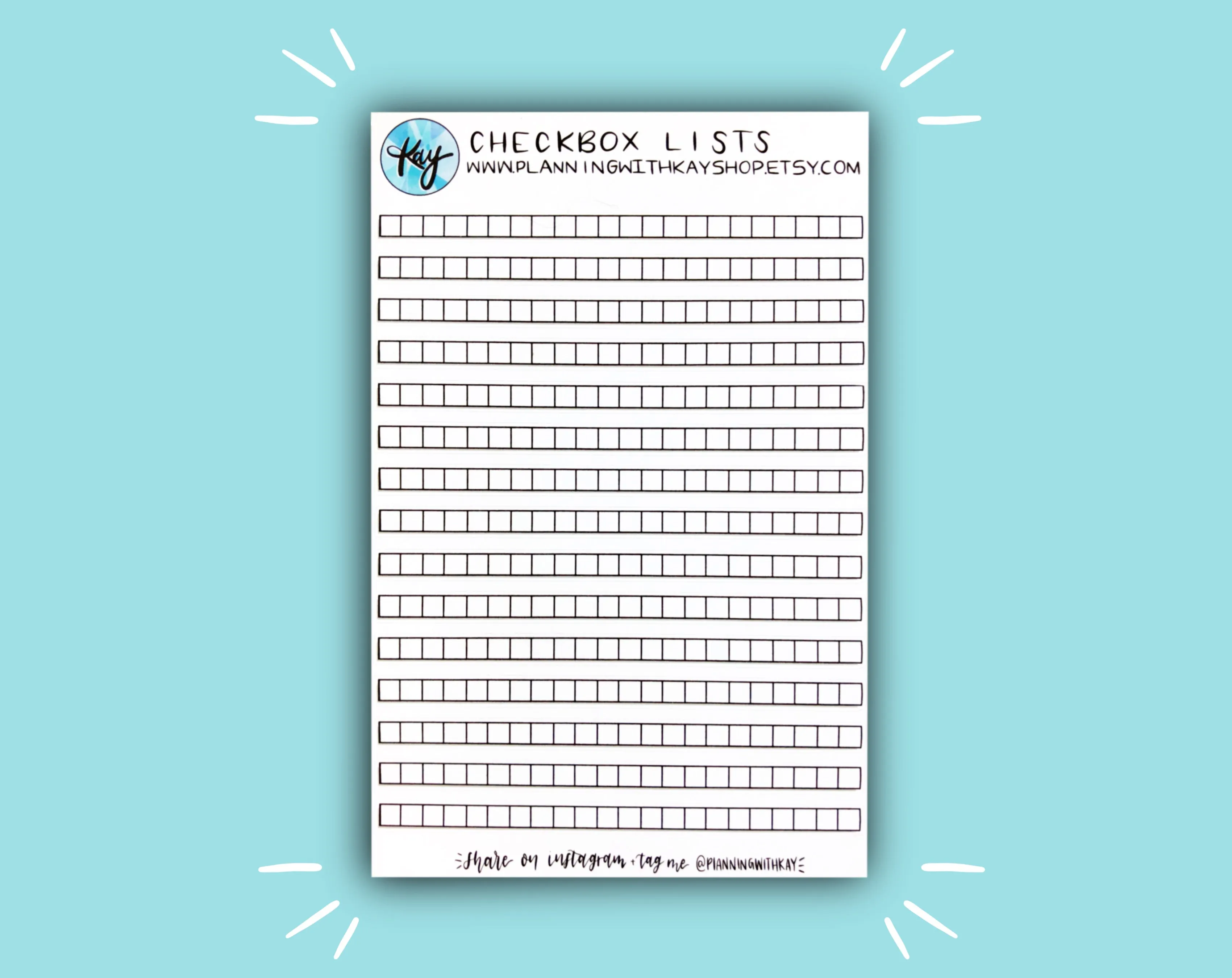 DIGITAL DOWNLOAD Checkbox Lists