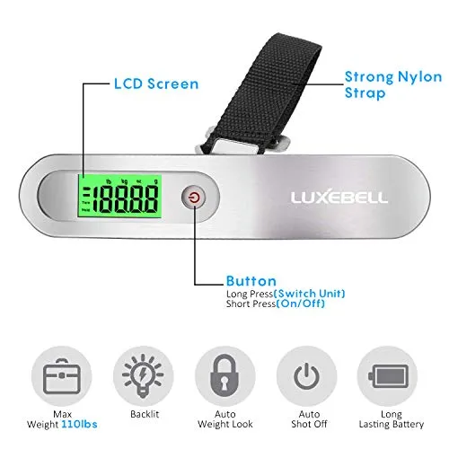 Digital Luggage Scale Gift for Traveler Suitcase Handheld Weight Scale 110lbs