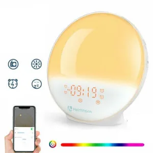 Digital Sunrise Alarm Clock Smart Wake Up Light Alarm Clock Works with Alexa