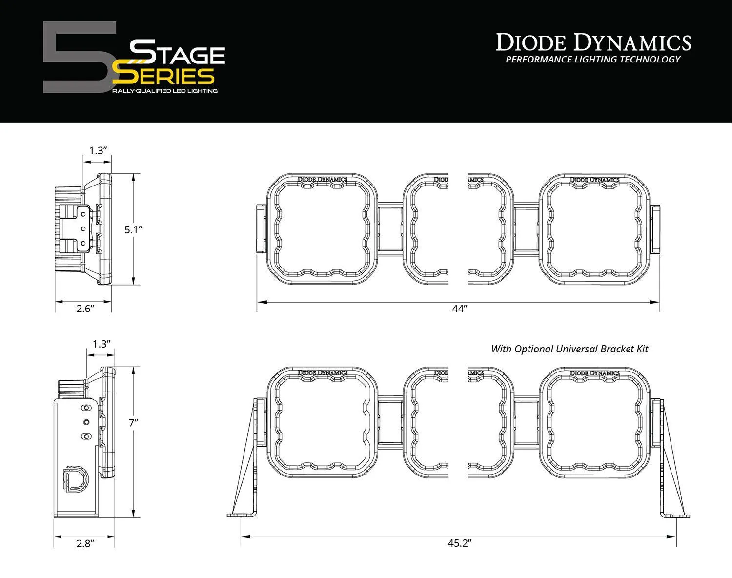 Diode Dynamics SS5 CrossLink 7-Pod LED Lightbar ( one )