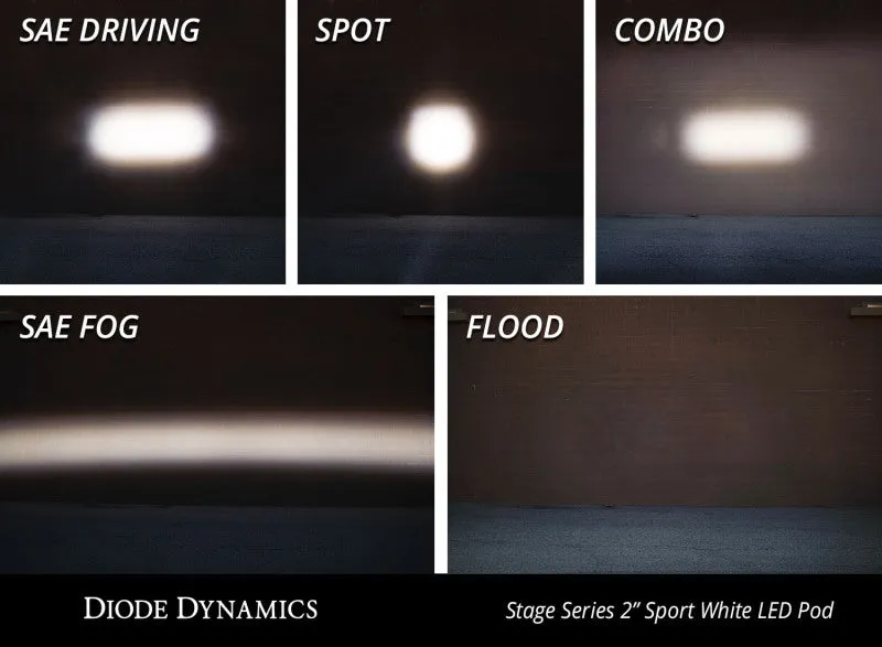 Diode Dynamics Stage Series 2 In LED Pod Sport - White Flood Standard RBL (Pair)