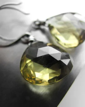 DIRTY MARTINI - Olive Quartz Gemstone Briolette Earrings