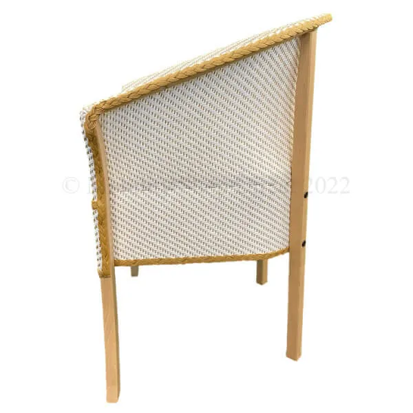 Discreet Basketweave Bedside Commode Chair White