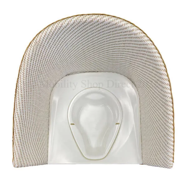 Discreet Basketweave Bedside Commode Chair White