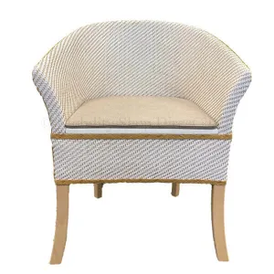 Discreet Basketweave Bedside Commode Chair White