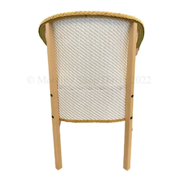 Discreet Basketweave Bedside Commode Chair White