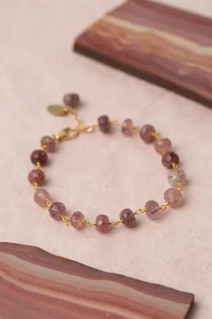 Divinity 7.5-8.5" Strawberry Quartz Simple Bracelet