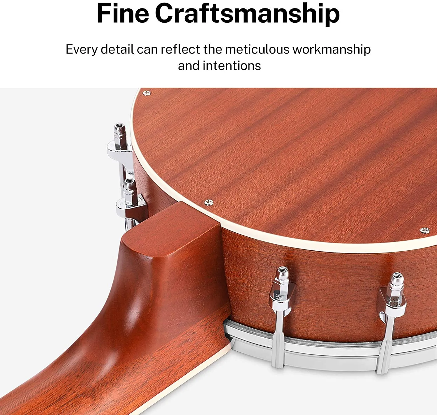 Donner DBU-200 Banjolele, 4 String Banjo Ukulele Concert 23 Inch Remo Sapele Drumhead with Strap, Picks, Strings, Gig Bag, Tunner, Truss Rod, Ruler
