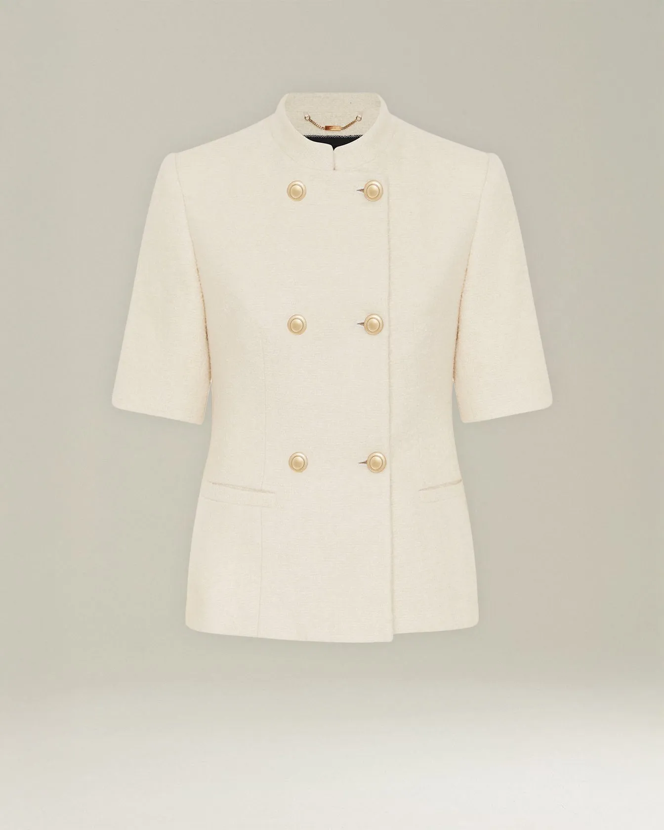 DOUBLE-BREASTED CASHMERE AND SILK BLAZER