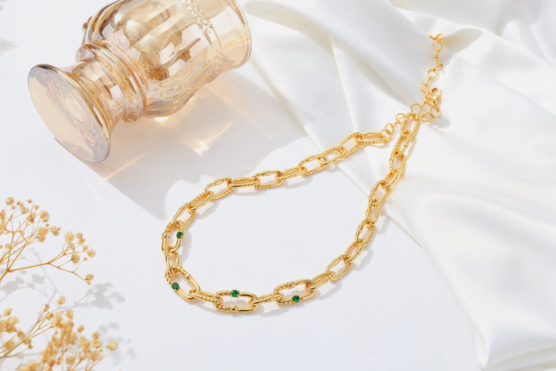 Double Colored Zirconia Necklace