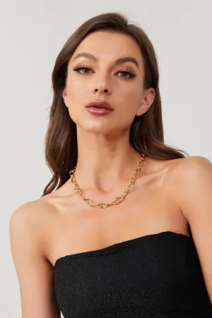 Double Colored Zirconia Necklace