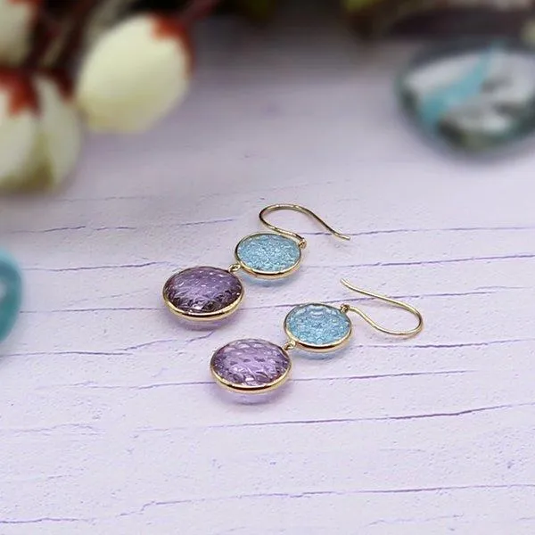 Double Drop Carved Earrings