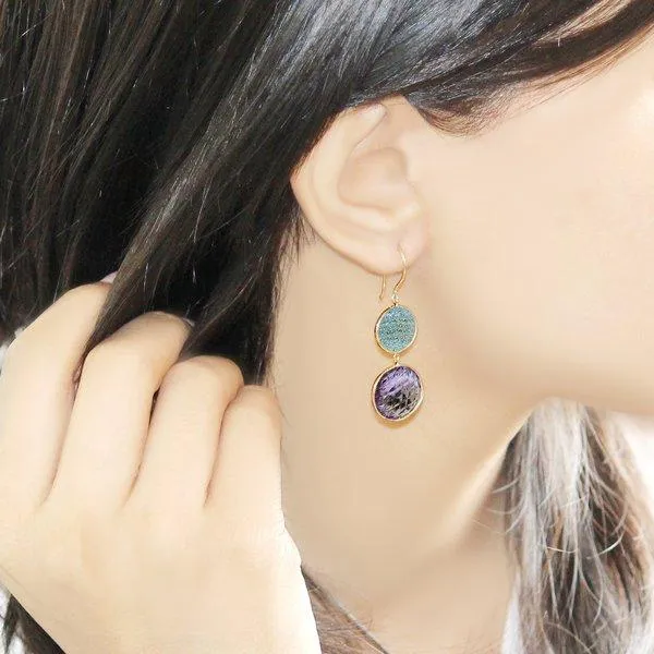 Double Drop Carved Earrings