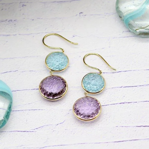 Double Drop Carved Earrings