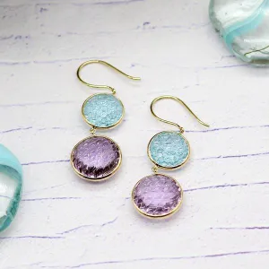 Double Drop Carved Earrings
