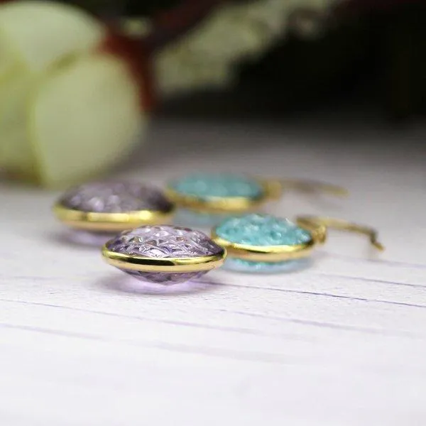 Double Drop Carved Earrings