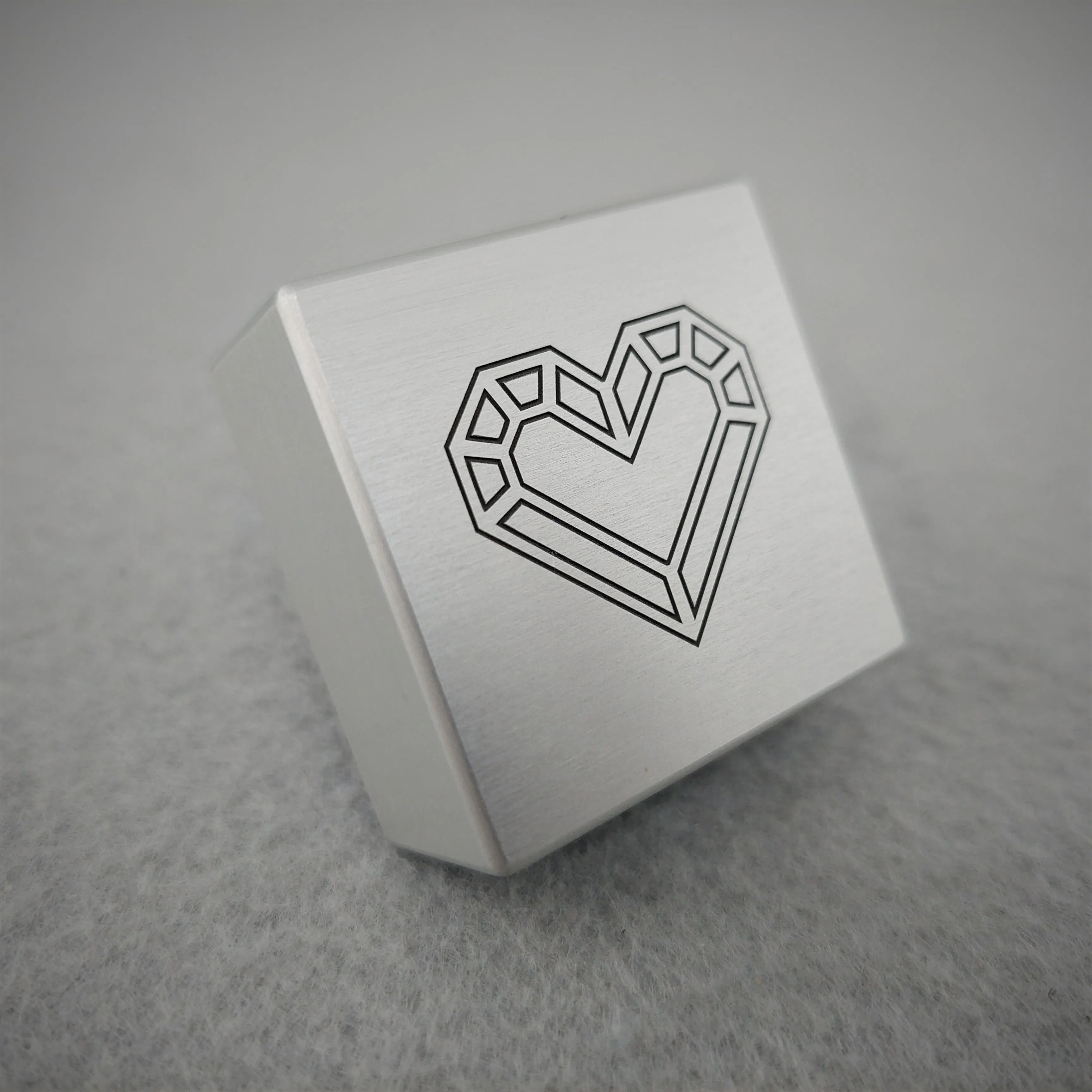 DPCustoms Minimalist Pocket Size Cube Engagement Ring Box with Laser Engraving