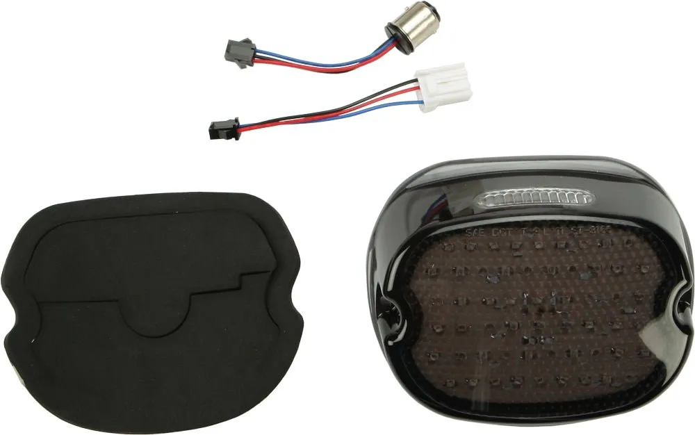 Drag Specialties L24-0436CMLED LED Low-Profile Smoke Lens Taillight with Top Tag Light