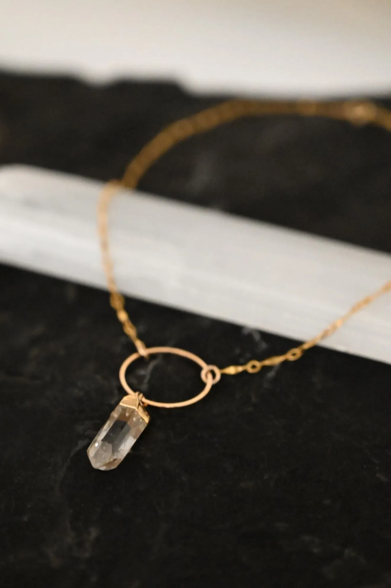 Dream Chaser Quartz Gold Necklace