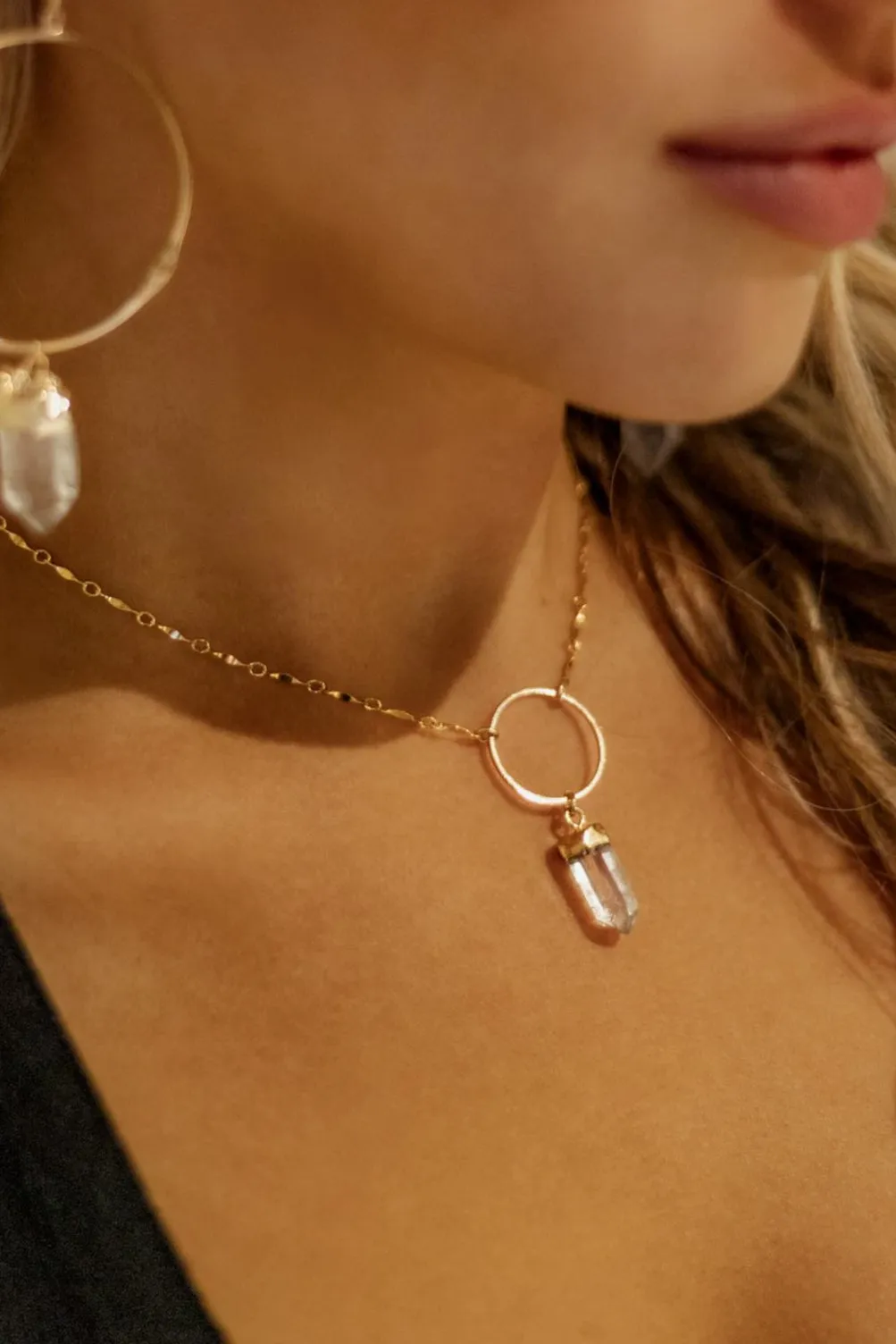 Dream Chaser Quartz Gold Necklace