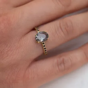 Drew Black Rutile Quartz Ring with Black Spinel Ring