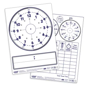 Dry Erase Pupils A4 Time Boards (Pack of 30)