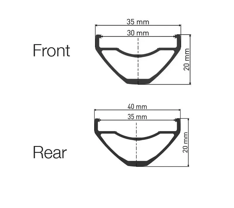 DT Swiss H 1900 Spline Hybrid E-MTB Mullet Wheel Set - 30 / 35mm Rim