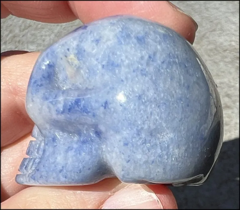 Dumortierite CRYSTAL SKULL - Throat Chakra, Communication - with Synergy 5  yrs