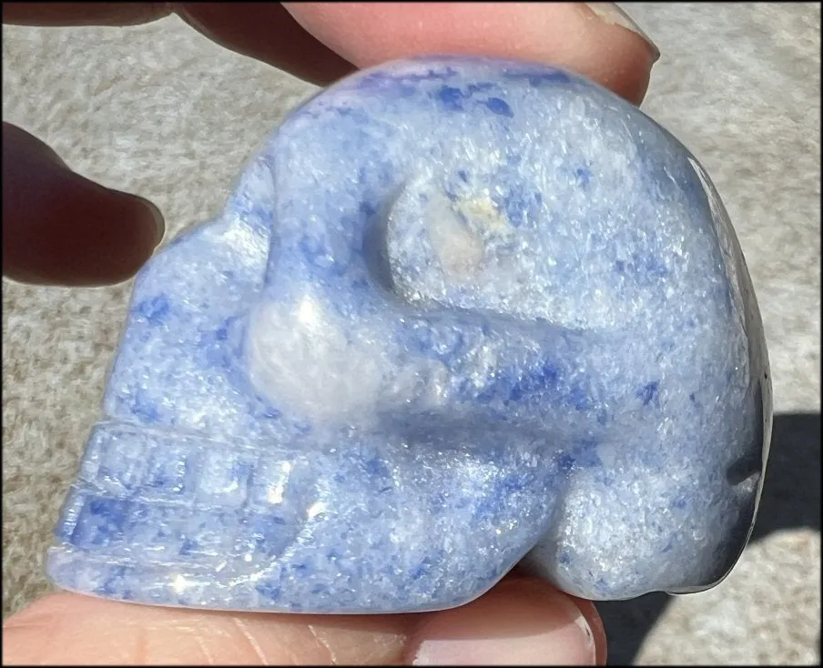 Dumortierite CRYSTAL SKULL - Throat Chakra, Communication - with Synergy 5  yrs