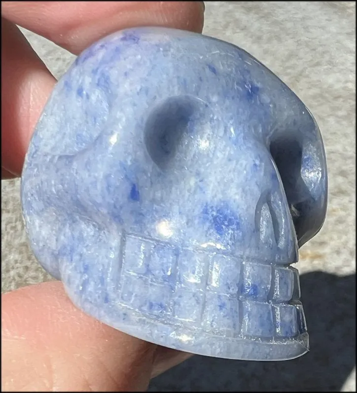 Dumortierite CRYSTAL SKULL - Throat Chakra, Communication - with Synergy 5  yrs