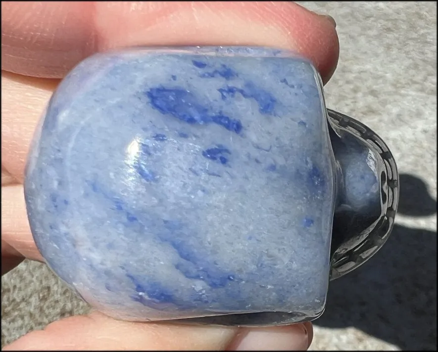 Dumortierite CRYSTAL SKULL - Throat Chakra, Communication - with Synergy 5  yrs