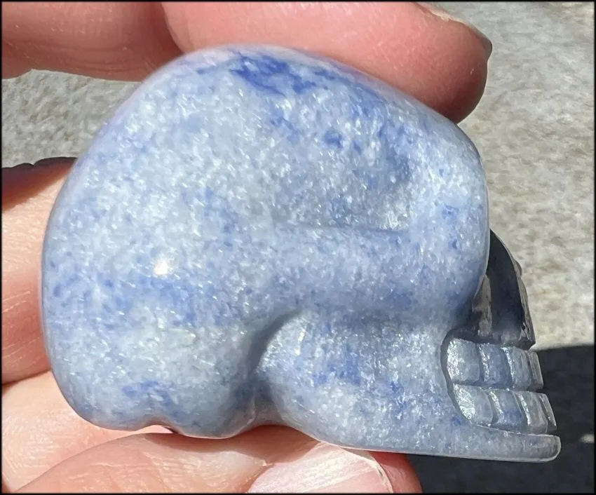 Dumortierite CRYSTAL SKULL - Throat Chakra, Communication - with Synergy 5  yrs