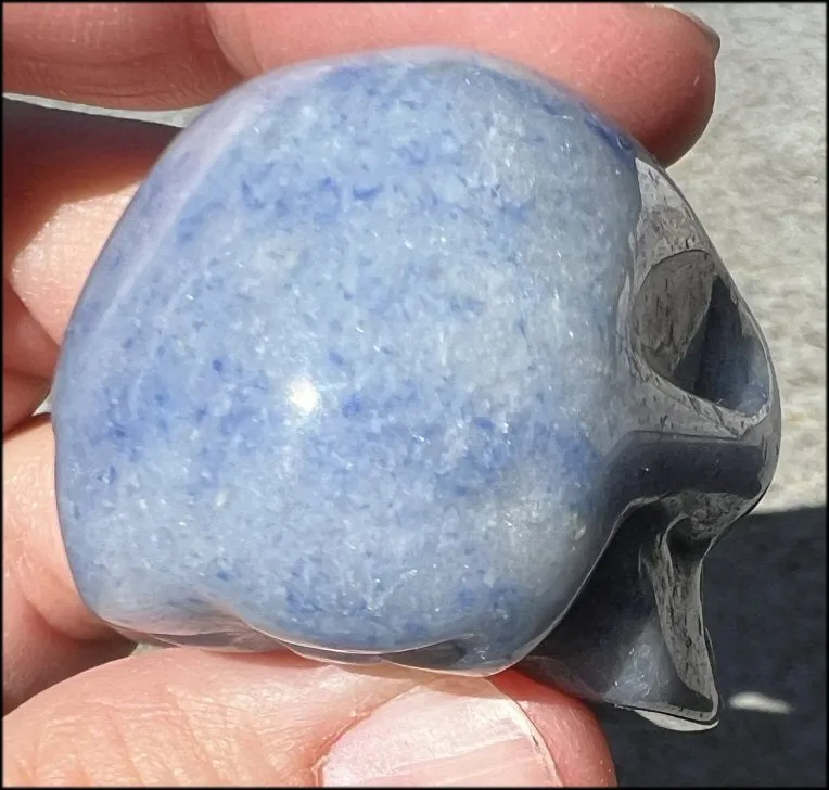 Dumortierite CRYSTAL SKULL - Throat Chakra, Communication - with Synergy 5  yrs