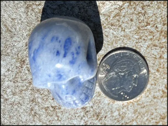 Dumortierite CRYSTAL SKULL - Throat Chakra, Communication - with Synergy 5  yrs