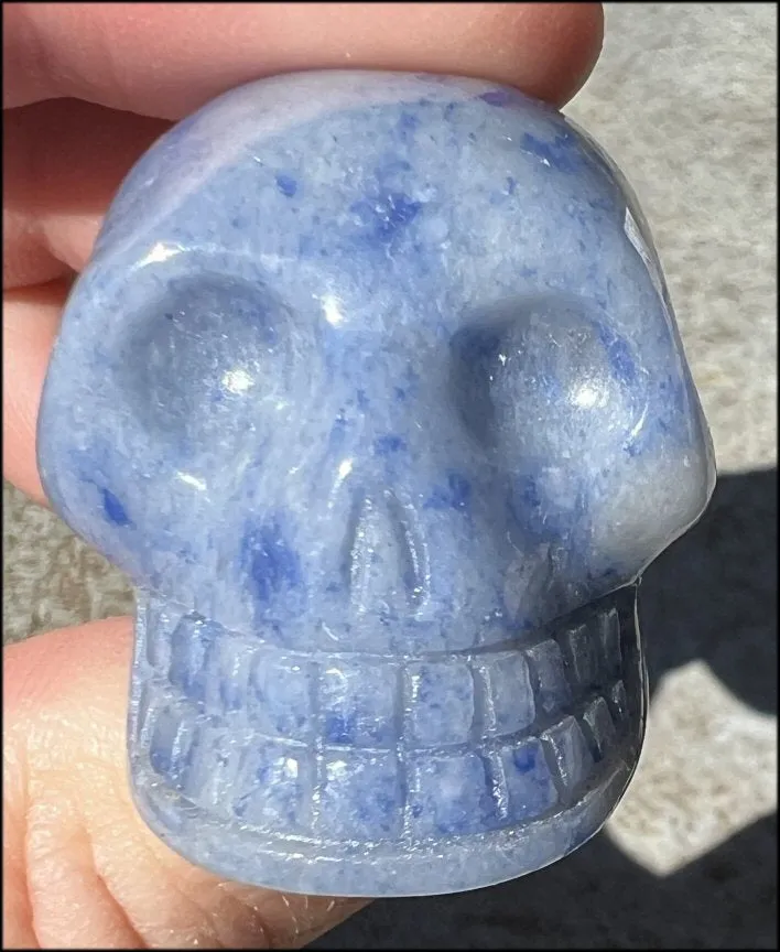 Dumortierite CRYSTAL SKULL - Throat Chakra, Communication - with Synergy 5  yrs