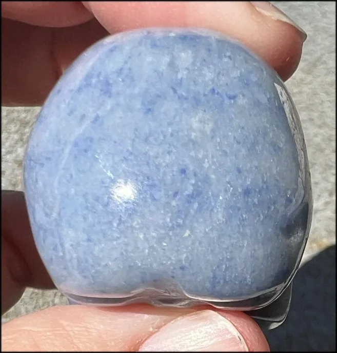 Dumortierite CRYSTAL SKULL - Throat Chakra, Communication - with Synergy 5  yrs